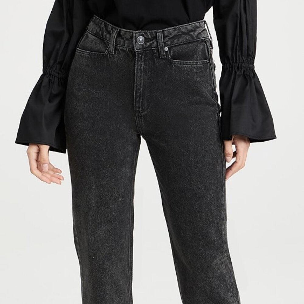 Paige 'Sarah Straight Ankle' Jeans with Undone Hem in Priscilla Destructed